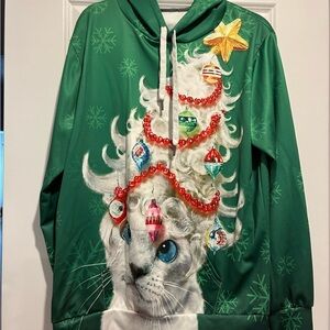 Amazon Festive Green Cat Sweater